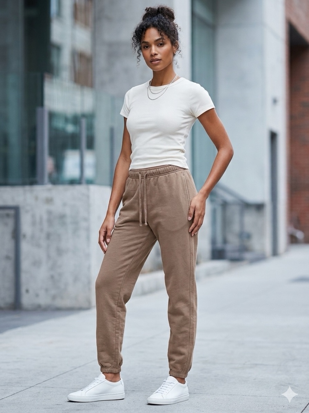 Good American Taupe Drawstring Joggers pants Size XS NWT